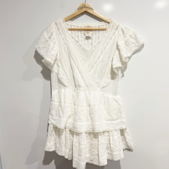 Muche & Muchette White Tiered Ruffle Mini Dress - Picture 3 of 7